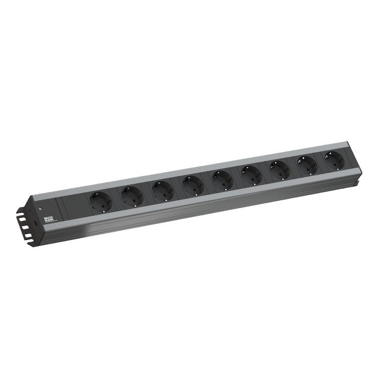 Bachmann 300.001 power extension 2 m 9 AC outlet(s) Indoor Black, Grey