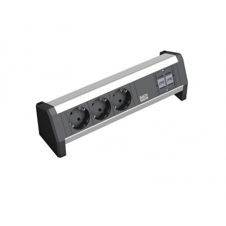 Bachmann Desk 1 power extension 3 AC outlet(s) Black