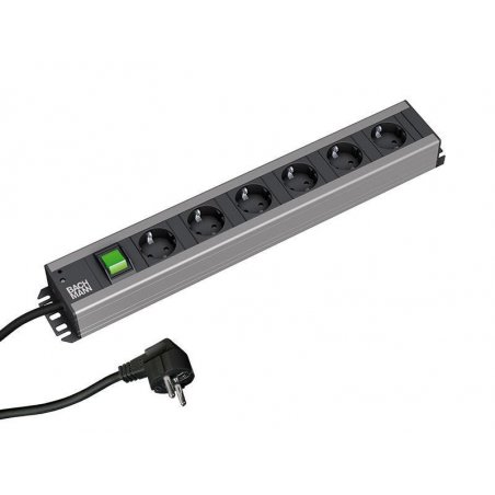 Bachmann 300.003 power extension 2 m 6 AC outlet(s) Indoor Black
