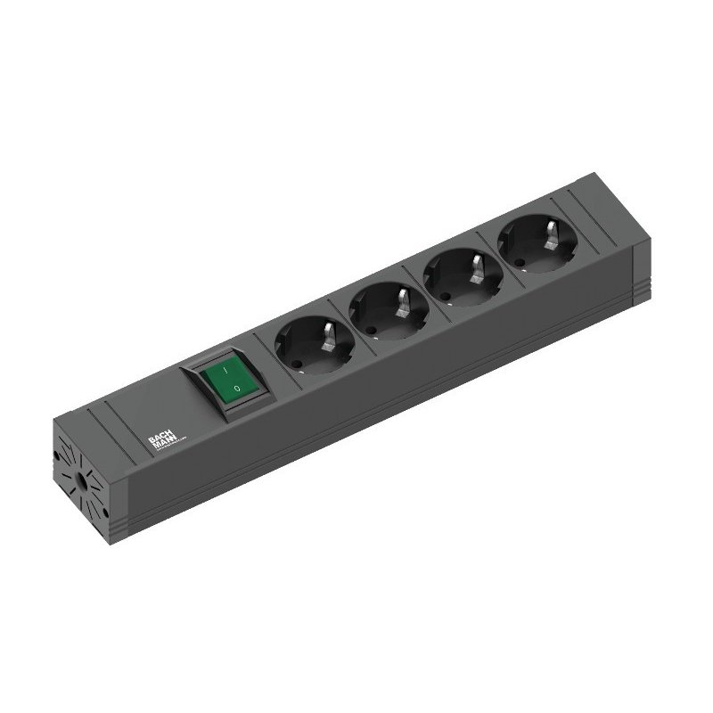 Bachmann 420.0012 power extension 2 m 4 AC outlet(s) Indoor Black
