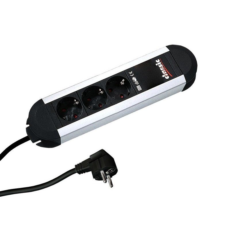Bachmann 331.000 power extension 1.75 m 3 AC outlet(s) Indoor Aluminium, Black