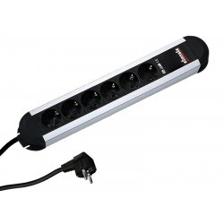 Bachmann 331.010 power extension 1.75 m 6 AC outlet(s) Indoor Aluminium, Black