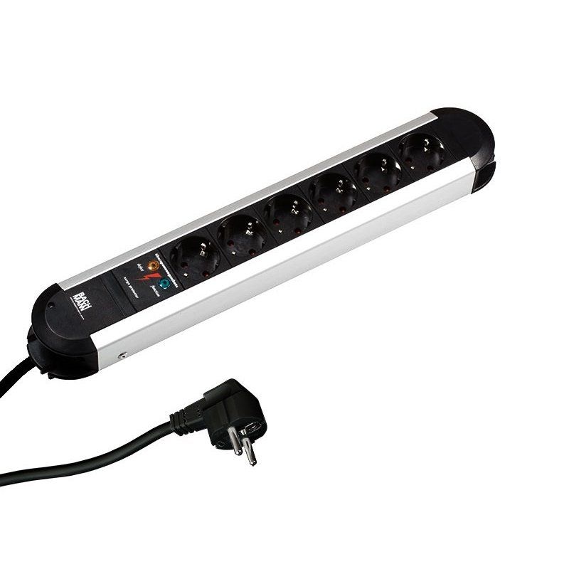 Bachmann 331.014 power extension 1.75 m 6 AC outlet(s) Indoor Aluminium, Black