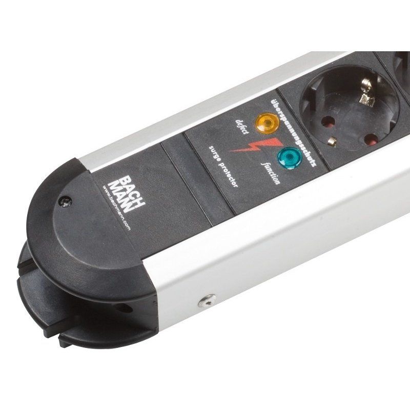 Bachmann 331.014 power extension 1.75 m 6 AC outlet(s) Indoor Aluminium, Black