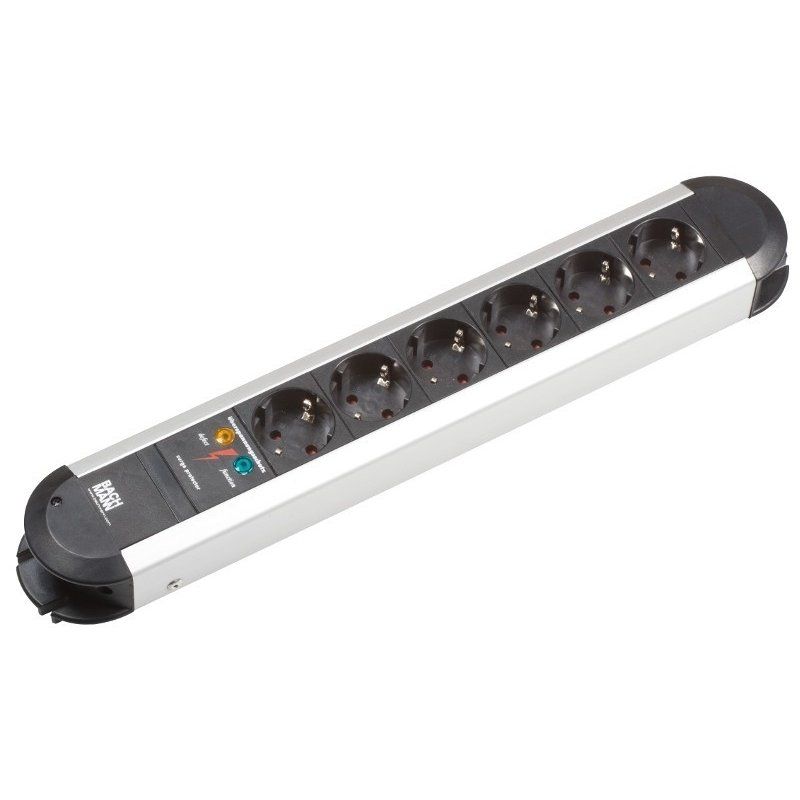 Bachmann 331.014 power extension 1.75 m 6 AC outlet(s) Indoor Aluminium, Black