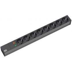 Bachmann 19'' 2m 8x Schuko H05VV-F 3G 1.50mm² power extension 8 AC outlet(s) Black