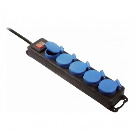 Bachmann 349.046 multiprise 4,5 m 5 sortie(s) CA Extérieure Noir, Bleu