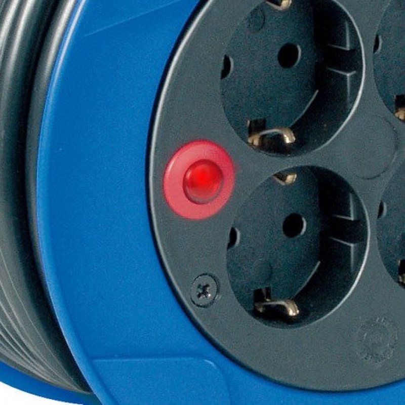 Brennenstuhl 1079180004 power extension 15 m 4 AC outlet(s) Outdoor Black, Blue