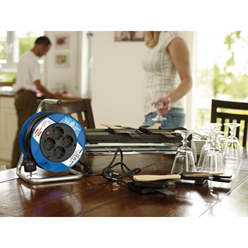 Brennenstuhl 1079180004 power extension 15 m 4 AC outlet(s) Outdoor Black, Blue