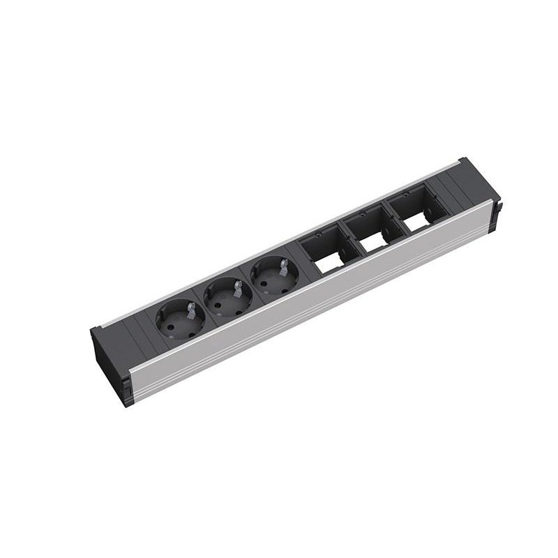 Bachmann 912.006 power extension 3 AC outlet(s) Black, Silver