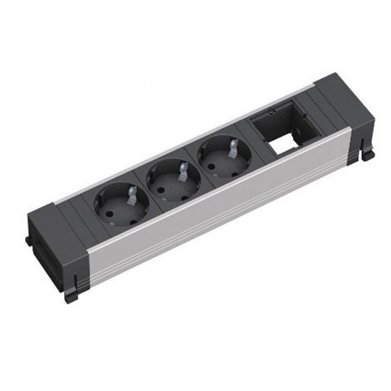 Bachmann 916.006 power extension 0.2 m 3 AC outlet(s) Black, Grey
