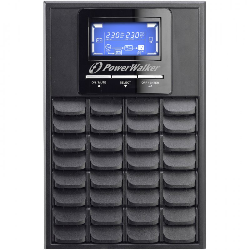 PowerWalker VFI 1000C LCD uninterruptible power supply (UPS) Double-conversion (Online) 1 kVA 800 W 3 AC outlet(s)