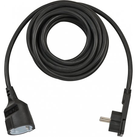 Brenn Verläng. 5m      bk      1x Steck | mit Winkel-Flachstecker 8mm