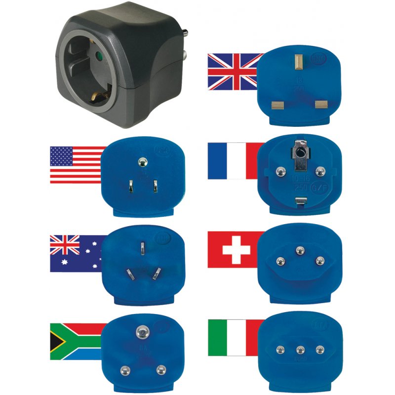 Brennenstuhl 1508160 adaptateur prise d'alimentation Type C (Europlug) Universel Noir