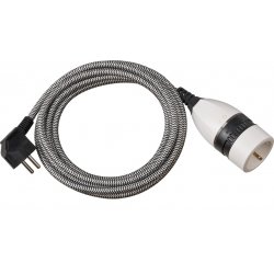 Brennenstuhl 1161830 power extension 3 m 1 AC outlet(s) Indoor Black, White
