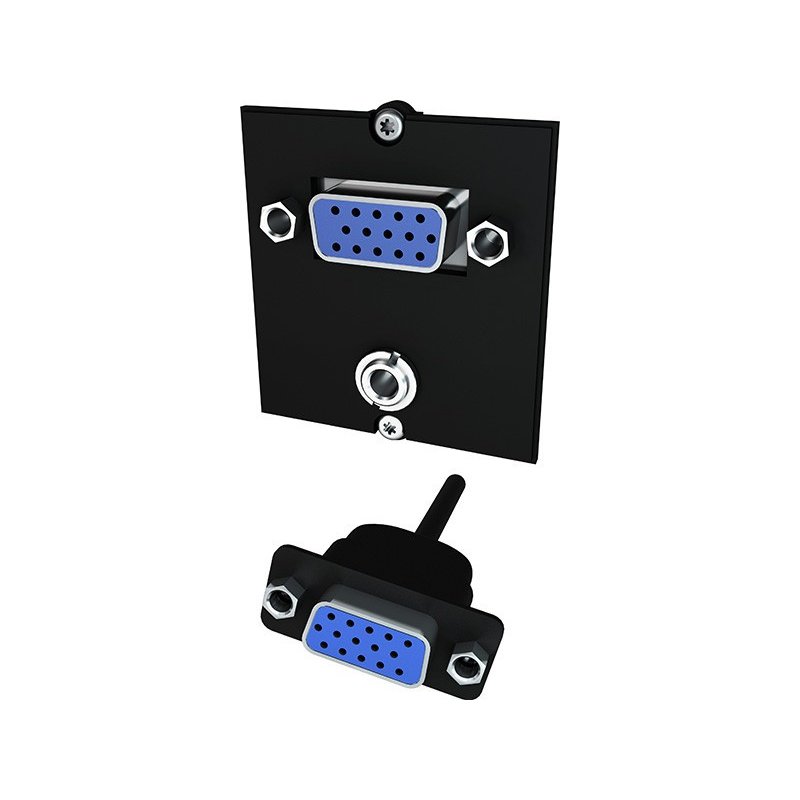 Bachmann 917.150 socket-outlet VGA + 3.5 mm Black, Blue