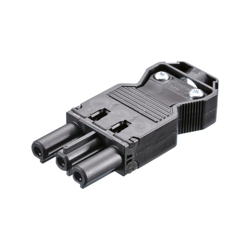 Bach Gerätestecker GST18/3 schwarz | Schraubanschluss