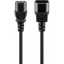 Goobay Extension Lead with C13 socket and C14 plug, 1 m, Black