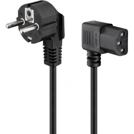 Goobay Angled IEC Cord on Both Sides, 5 m, Black