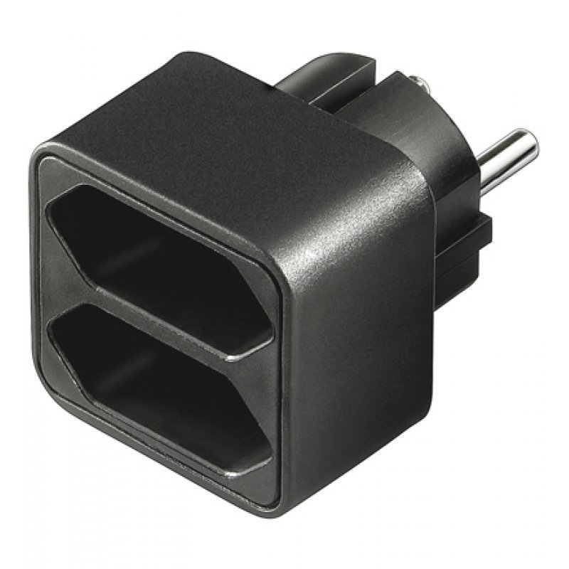 goobay Stromadapt 1Schuko-2Euro schwarz