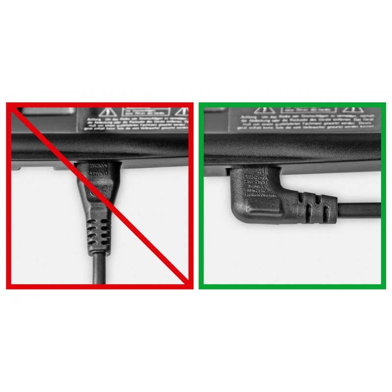 Goobay Connection Cable Euro Plug Angled at Both Ends, 2 m, Black