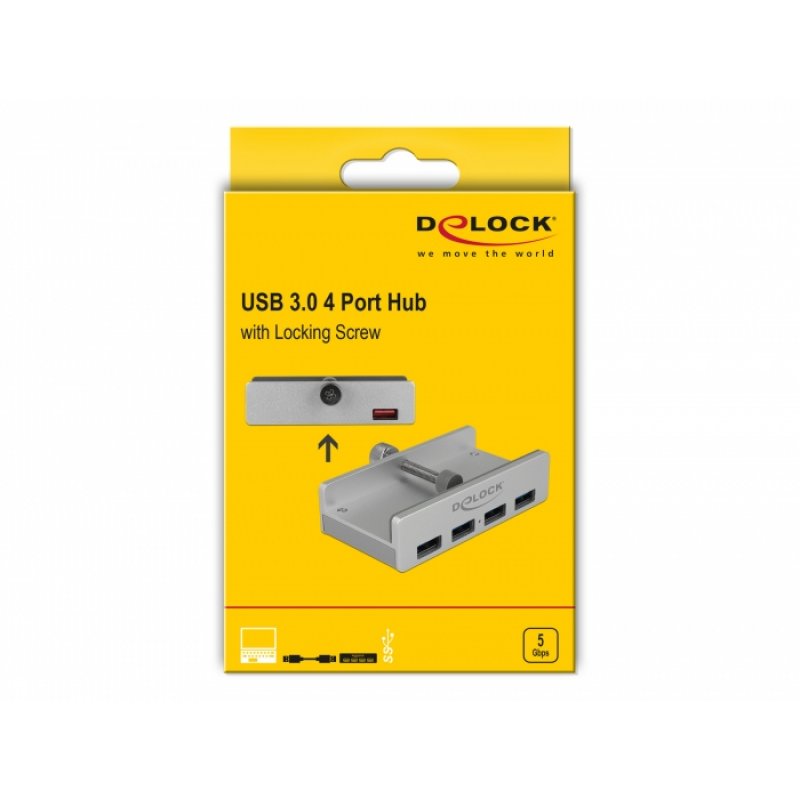 DeLOCK 64046 interface hub USB 3.2 Gen 1 (3.1 Gen 1) Type-A 5000 Mbit/s Silver