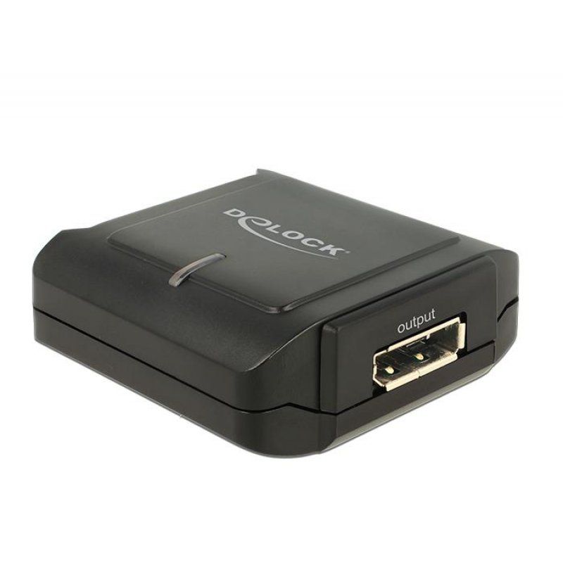 DeLOCK 11464 changeur de genre de câble Displayport 20 pin, DC 5V Displayport 20 pin Noir