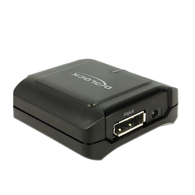 DeLOCK 11464 changeur de genre de câble Displayport 20 pin, DC 5V Displayport 20 pin Noir