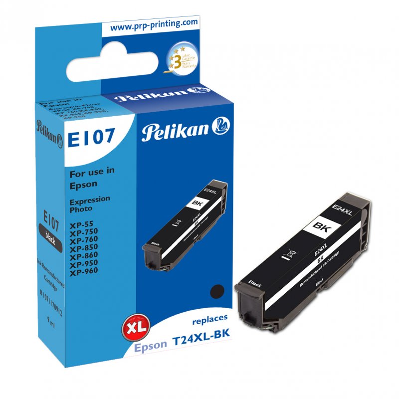 Pelikan E107 ink cartridge 1 pc(s) Compatible High (XL) Yield Black