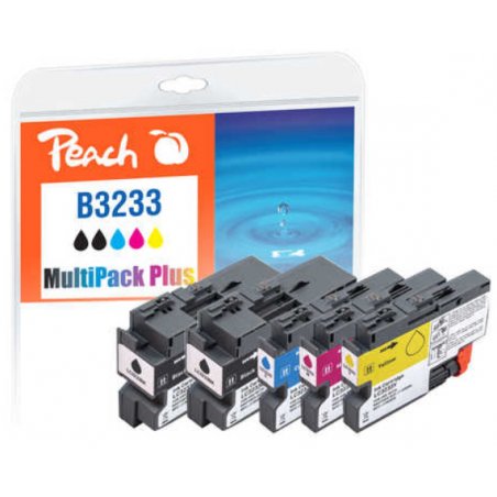 Peach LC-3233 cartouche d'encre 5 pièce(s) Noir, Cyan, Magenta, Jaune