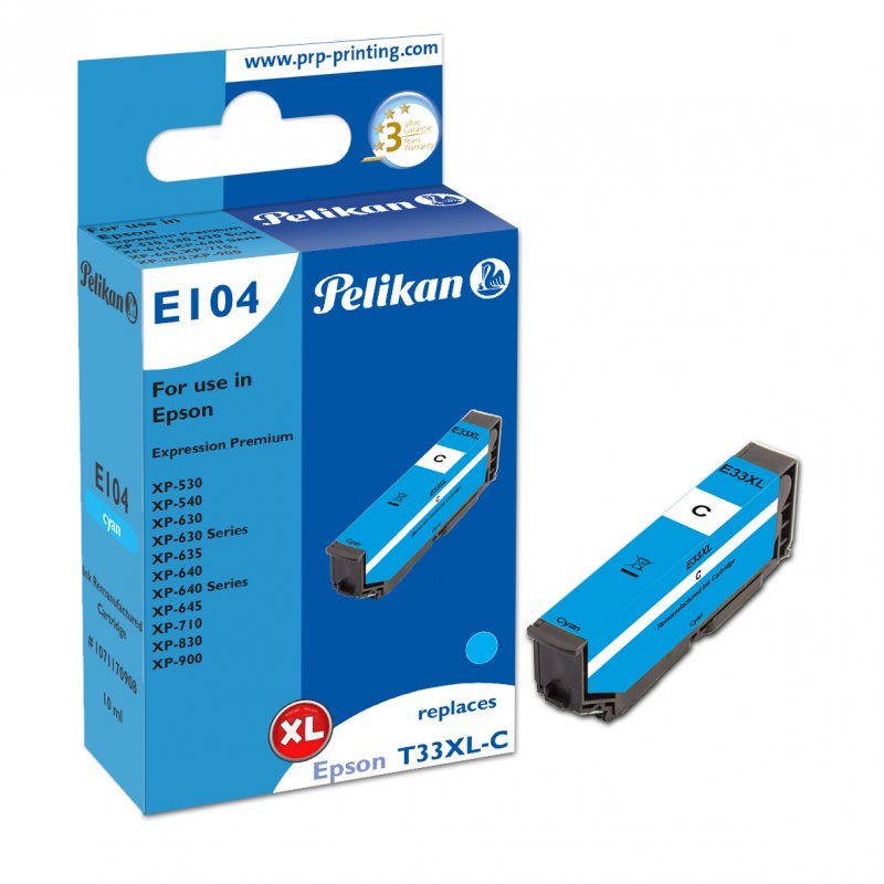 Pelikan E104 ink cartridge 1 pc(s) Compatible High (XL) Yield Cyan