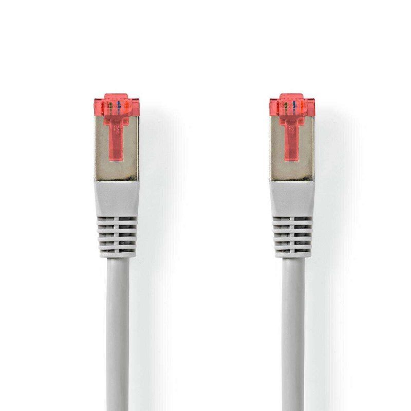 Nedis Cat 6 Kabel | RJ45 Stecker | RJ45 Stecker | S/FTP | 15.0 m | rund | PVC | Grau | Aufhänger