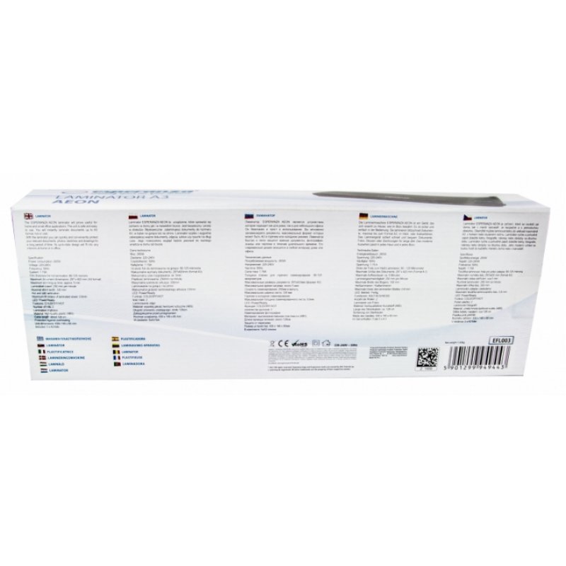 Esperanza EFL003 machine à laminer Laminoir à froid/à chaud 250 mm/min Noir