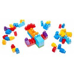 MEGA BLOKS Sac Medium Bleu 60 Blocs
