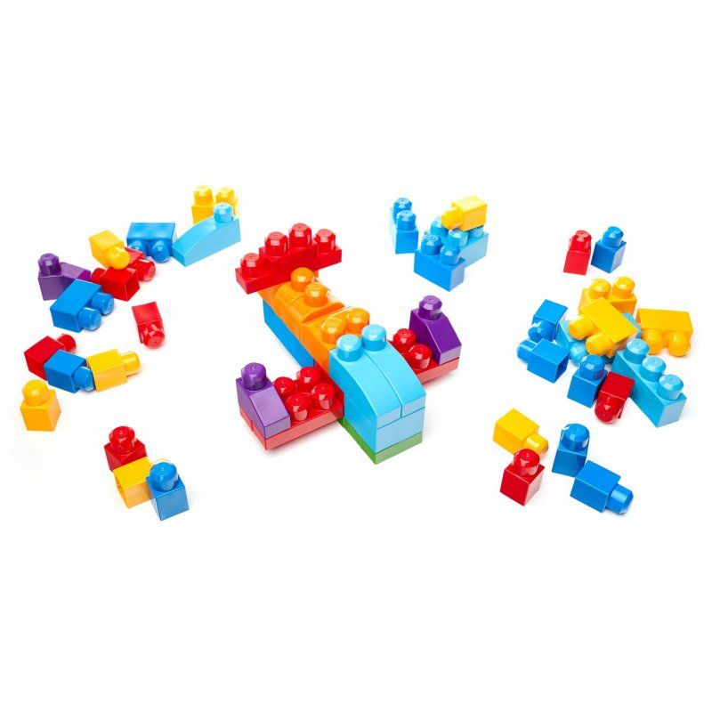 MEGA BLOKS Sac Medium Bleu 60 Blocs