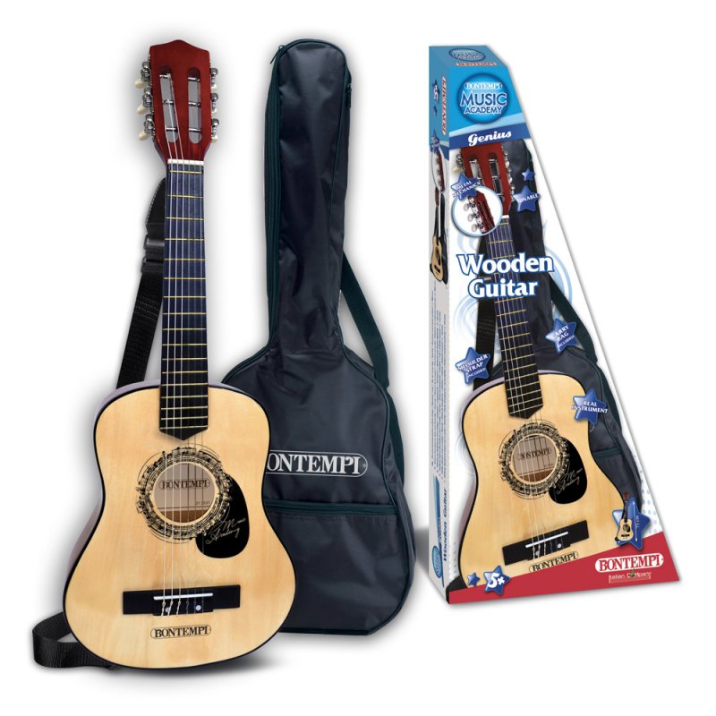 GUITARE BOIS 75CM +BANDOUL+SAC
