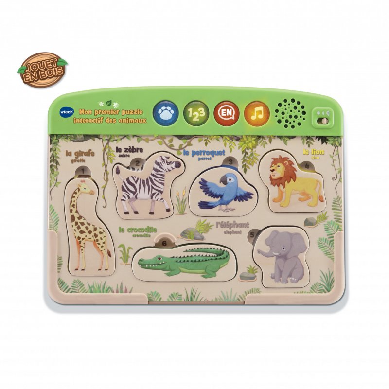 VTech MON PREMIER PUZZLE INTERACTIF DES ANIMAUX (JOUET BOIS FSC)