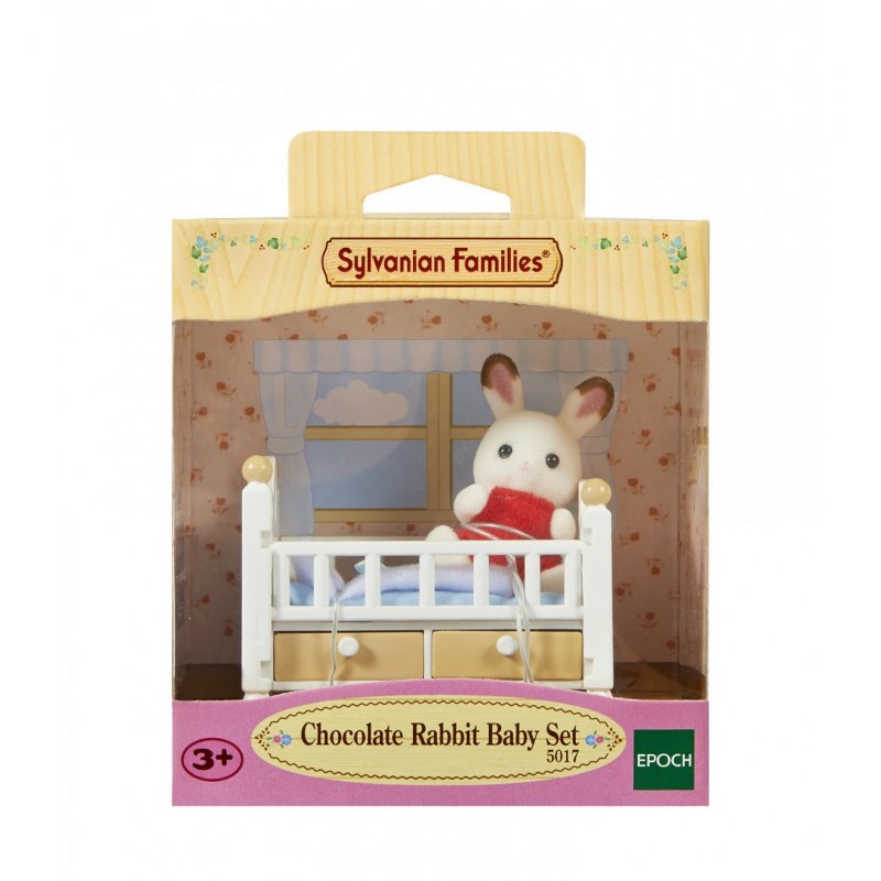 Sylvanian Families Le bébé lapin chocolat et lit