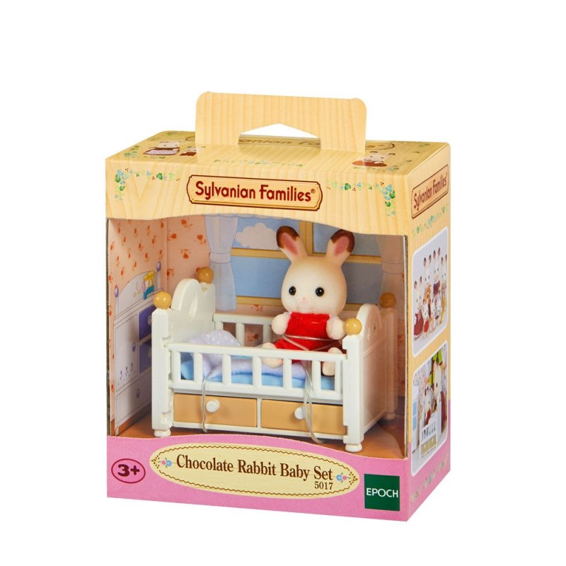 Sylvanian Families Chocolate Rabbit Baby Set (Baby Bed)