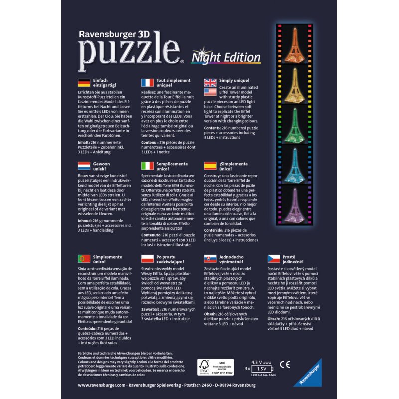 Ravensburger Eiffelturm bei Nacht 3D puzzle 216 pc(s)