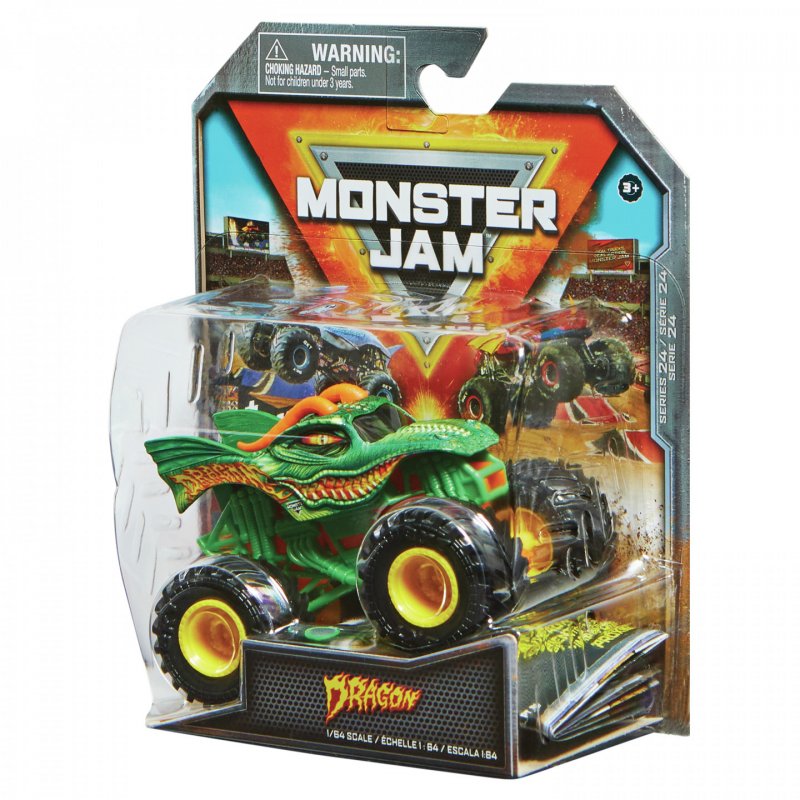 Monster Jam , Official Earth Shaker Monster Truck, Die-Cast Vehicle, Show Time Series, 1:64 Scale
