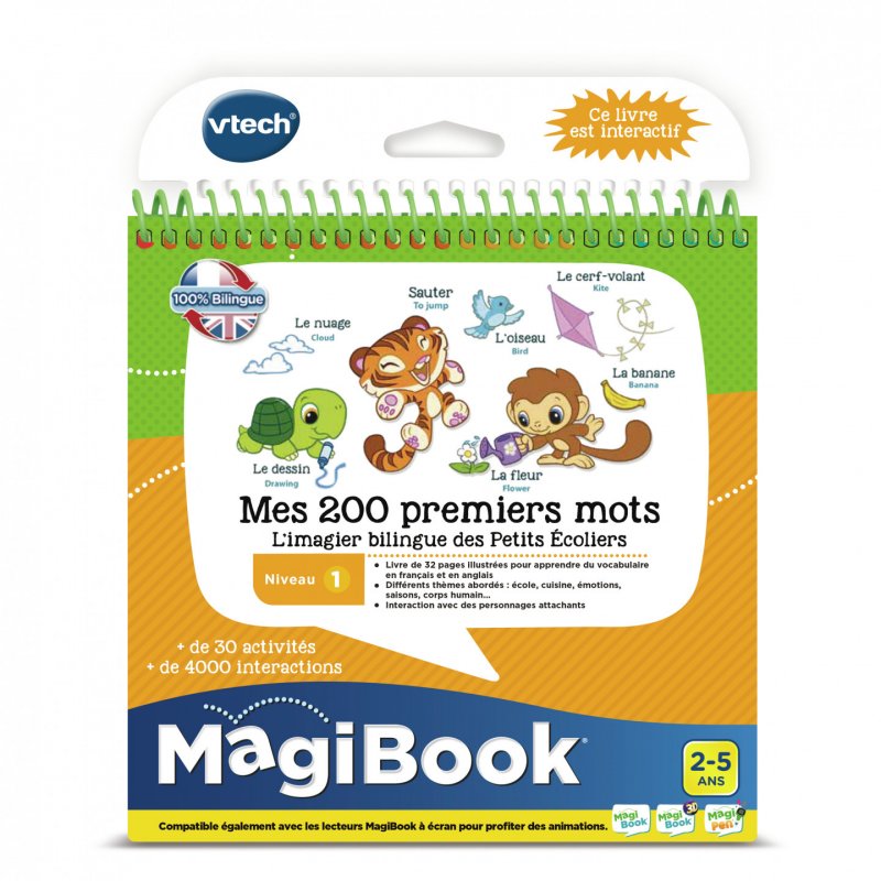 VTech MagiBook Mes 200 Premiers Mots Français/Anglais