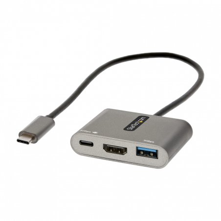 StarTech.com Adaptateur multiport USB C, USB-C vers vidéo HDMI 4K, 100W PD Pass-Through, Hub USB 3.0 5Gbps (1xType-C/1x