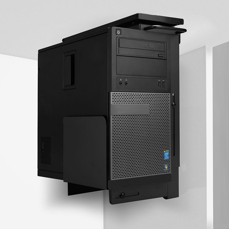 Lindy 40284 support pour unité centrale Support de CPU monté sur bureau Noir