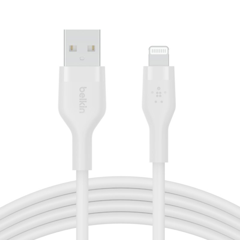 Belkin Cbl Scicone USB-A LTG 2M blc USB cable USB A USB C/Lightning White