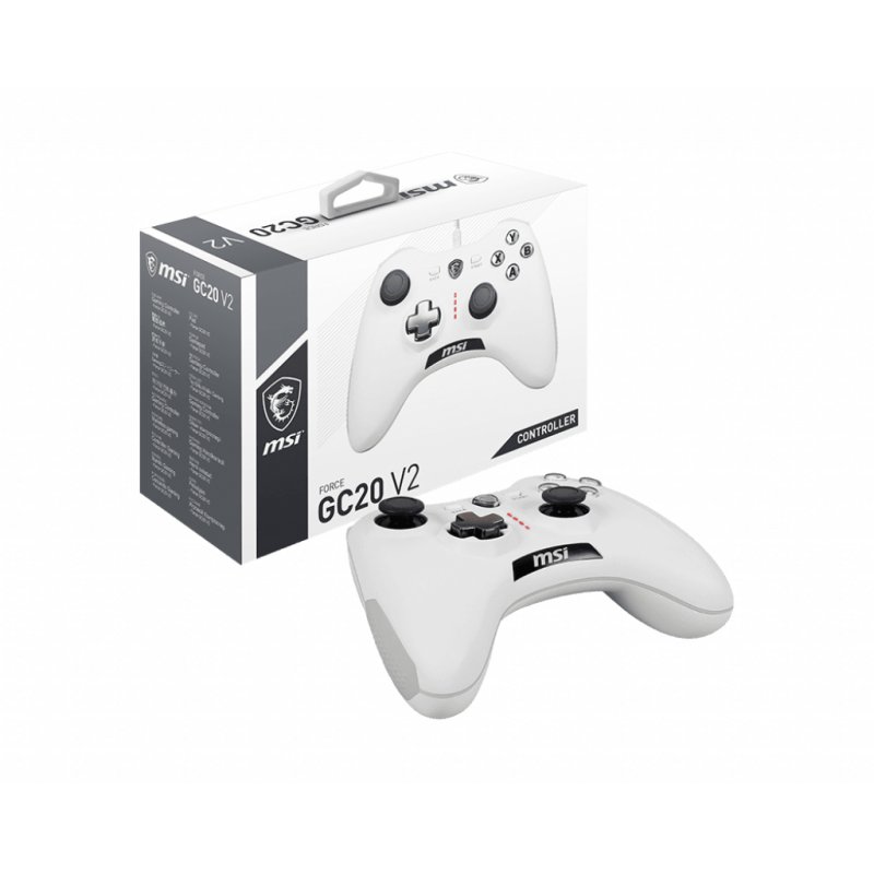 MSI Force GC20 V2 Blanc USB 2.0 Manette de jeu Analogique/Numérique Android, PC
