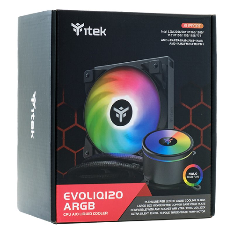 itek EVOLIQ 120 ARGB Processor All-in-one liquid cooler 12 cm