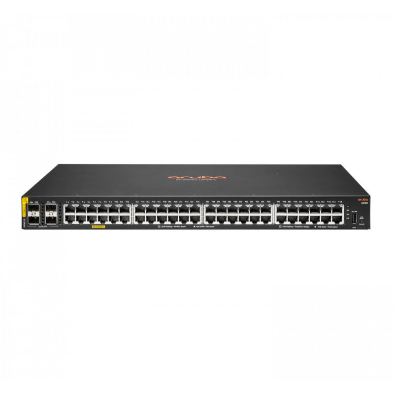 Aruba 6000 48G Class4 PoE 4SFP 370W Managed L3 Gigabit Ethernet (10/100/1000) Power over Ethernet (PoE) 1U