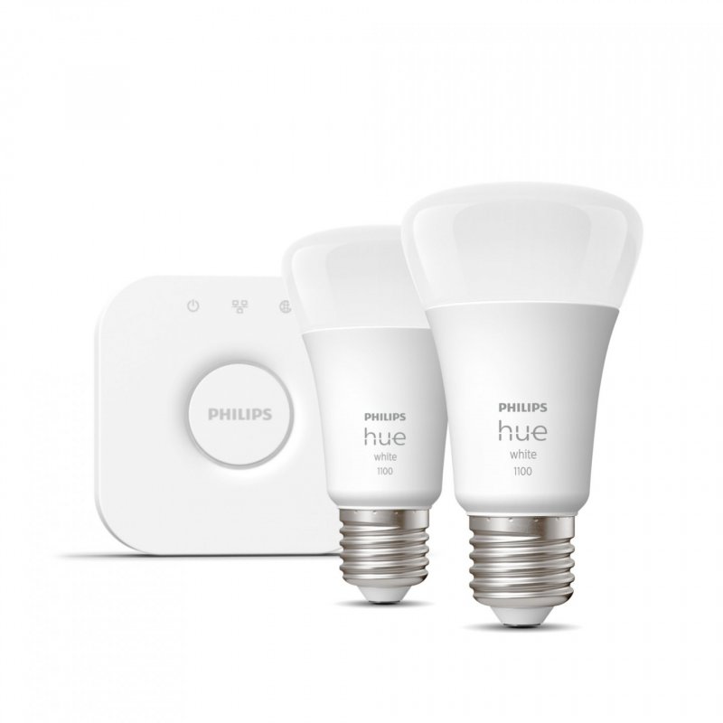 Philips Hue White Kit de démarrage : 2 ampoules connectées E27 (1100)
