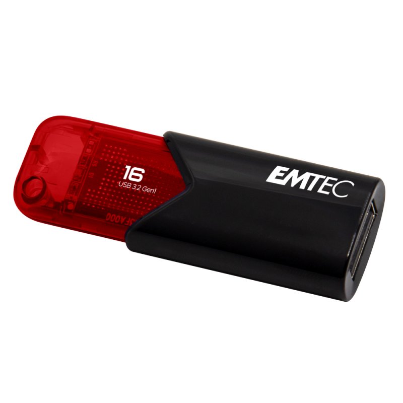 Clé USB 3.2 Emtec compatible B110 Click Easy - 16Go (Noir/Rouge)